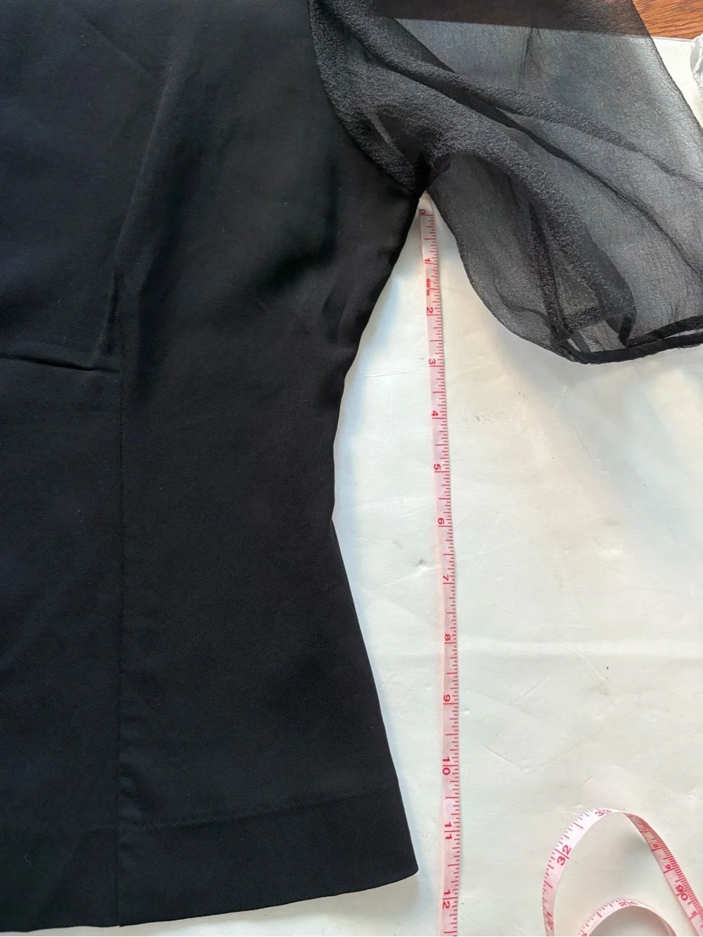 Zara Black chiffon Puff-Sleeve Blouse - Picture 8 of 8